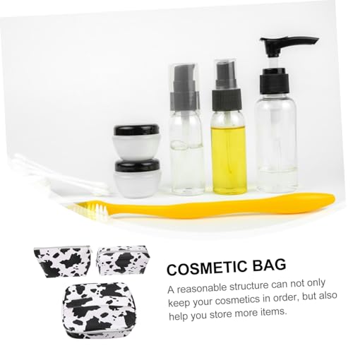 CIYODO 3 Stück Großes Kosmetikset mit Kuhmuster Geräumige Kulturtasche Langlebige Make up Aufbewahrungstasche Praktische Reise toilettentasche für Damen und Mädchen von CIYODO