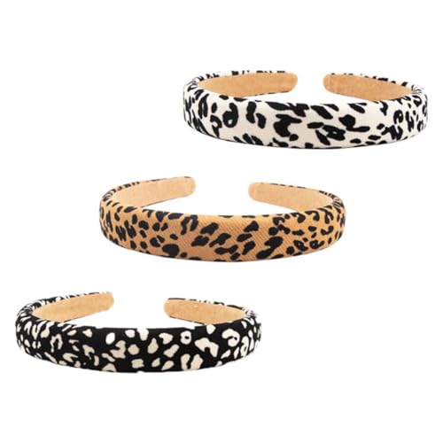 CIYODO 3 Stück Leopard Haarbänder Modische Stirnbänder mit Retro print Elastisch und Vielseitig für Damen und Mädchen Perfektes Party accessoire für Eleganten Look von CIYODO