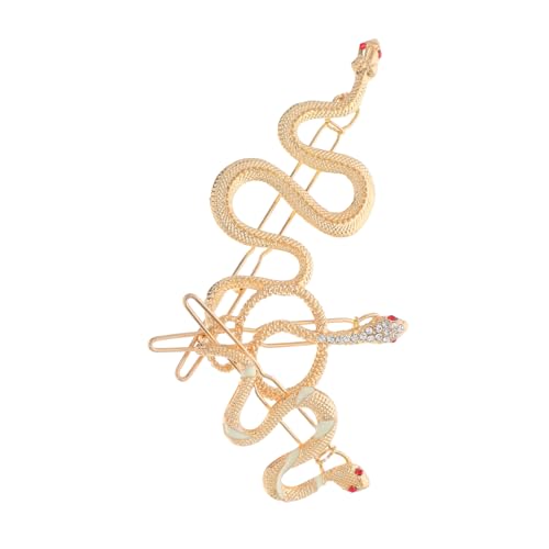 CIYODO 3 Stück Modische Goldene Metall Haarspangen Schlangenform Design Langlebig Party Haarschmuck für Damen Alltag und Festlichkeiten von CIYODO