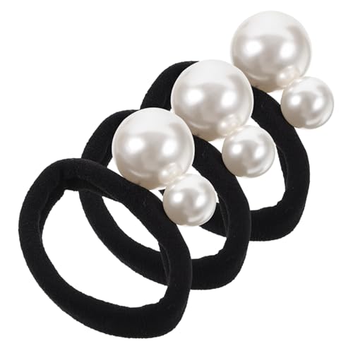 CIYODO 3 Stück Perlen Haargummis Elastische Pferdeschwanz Halter mit Nahtlosem Perlen Design Haarschmuck Damen und Mädchen für Alltag Hochzeit Accessoires von CIYODO