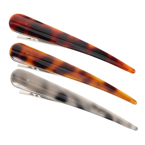 CIYODO 3 Stück Teiliges Acryl Haarspangen Große Entenschnabel Haarklammern für Frauen Mädchen Robust Leicht Haarschneide Clips für Dickes Haar Styling und Friseurbedarf von CIYODO