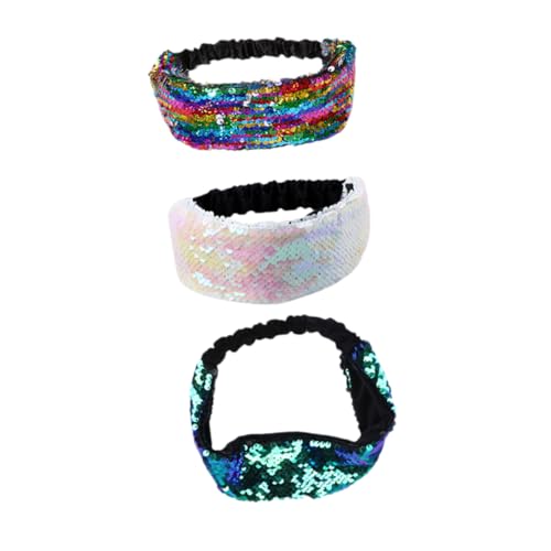 CIYODO 3 Stück Teiliges Damen Haarbänder mit Wendbaren Farbwechselnden Pailletten Stylische Leichte Haaraccessoires für Partys und Alltag Modische Haarschmuck für Frauen und Mädchen von CIYODO