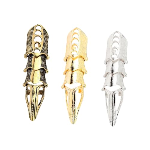 CIYODO 3 Stück Teiliges Filigraner Metall Fingernagelringe mit Hohlem Design Langlebig und Leicht für Halloween Cosplay Bauchtanz und Kostümpartys Passend für Vielfältige Performance von CIYODO