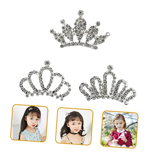CIYODO 3 Stück Teiliges Haarkamm mit Funkelnden Strasssteinen Kleine Mädchen Tiara Haarreif Sicherer und Hautfreundlicher Haarschmuck für Geburtstag Hochzeit Fotoshooting und Party von CIYODO