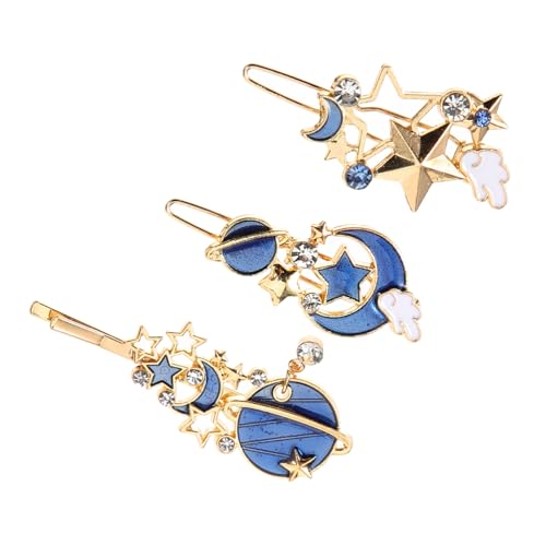 CIYODO 3 Stück Teiliges Haarklammern Mädchen Stern Mond Design Dekorative Haarnadeln Leicht und Vielseitig Für Alltag und Besondere Anlässe von CIYODO
