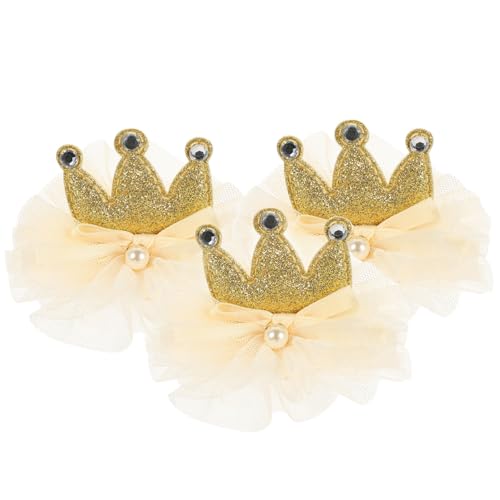 CIYODO 3 Stück Teiliges Mädchen Kronen Haarklammern Mehrschichtige Netzkrone Langlebige Haarschmuck Clips für Junge Mädchen Sicher für Geburtstag Weihnachten Karneval und Bühnenauftritte von CIYODO