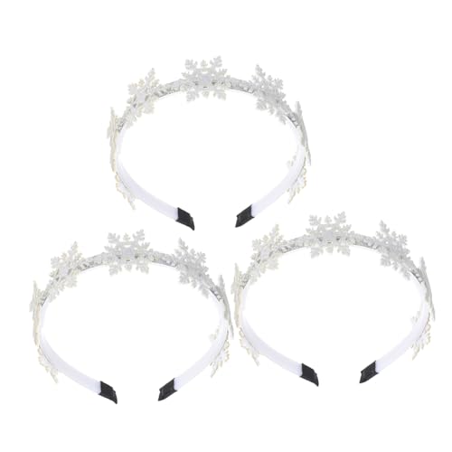 CIYODO 3 Stücke Teiliges Schneeflocken Haarband Silbernes Weihnachts Stirnband Leichtes und Langlebiges Haarschmuck Accessoire für Weihnachtsfeier Winterparty und Festliche Kostümierung von CIYODO