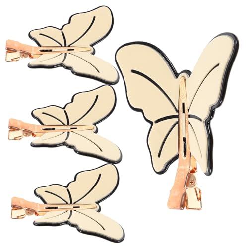 CIYODO 4 Stück Kleine Schmetterling Haarspangen für Mädchen und Damen Niedliche Leichte Haarclips aus Robustem Material Vielseitig Einsetzbar für Alltag Party Hochzeit und von CIYODO
