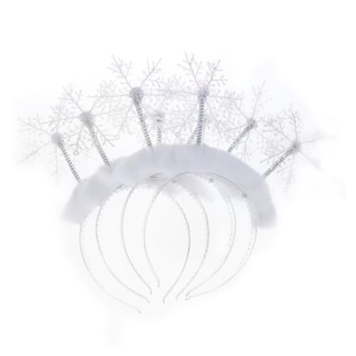 CIYODO 4 Stück Schneeflocken Haarschmuck Teiliges Weihnachtliche Haarbänder Elegant Langlebig Passend für Weihnachtsfeier und Festliche Anlässe von CIYODO