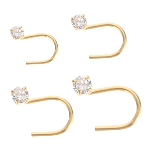 CIYODO 4 Stück Silber Nasenringe Damen Teiliges Zirkonia Nasenstecker Piercing Schmuck Langlebig Rostfrei Vielseitig für Alltag Party Hochzeit von CIYODO