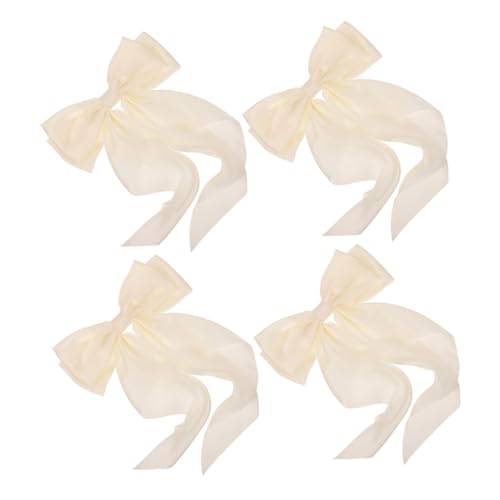 CIYODO 4 Stück Stoff Haarclips mit Schleifendesign und Federmechanismus für Mädchen und Frauen Stabile Befestigung Süße Accessoires für Partys und Sommermode von CIYODO