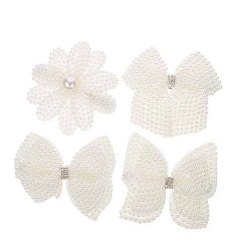 CIYODO 4 Stück Teiliges Alligator Haarspangen mit Perlen schleifen und Schmetterlingsdesign Stilvolle Braut Haarklammern Leicht Langlebig Vielseitig für Damen und Mädchen bei Partys und von CIYODO