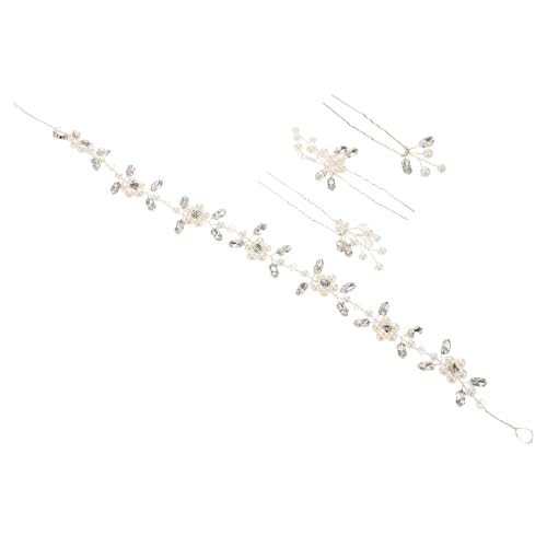 CIYODO 4 Stück Teiliges Braut Haarschmuck Silber French Hair Pins mit Strass Perlen Sichere und Bequeme Haarnadeln für Hochzeit Brautjungfern Blumenmädchen Eleganter Hochzeitsschmuck von CIYODO