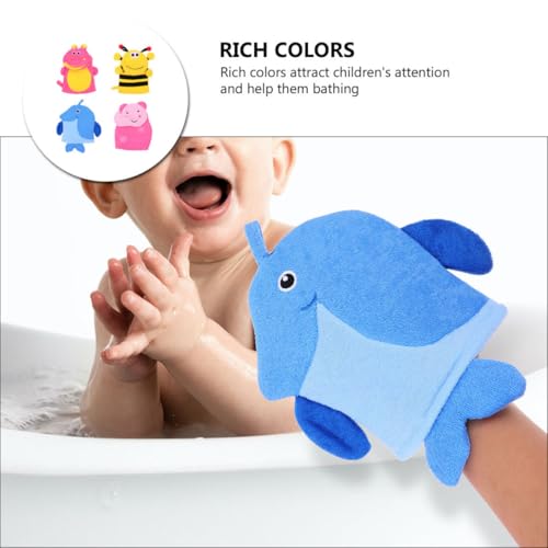 CIYODO 4 Stück Teiliges Cartoon bodyscrubber mit Sanfter Peeling wirkung Umweltfreundlich Reich an Schaum Weich und Hautschonend für Junge Mädchen und Kleinkinder von CIYODO