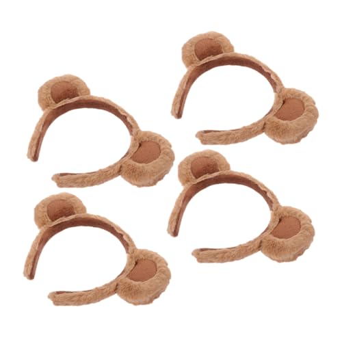 CIYODO 4 Stück Teiliges Niedliche Bärenohren Haarbänder für Damen Flauschiges Stirnband mit Einzigartigem Design Bequem und Rutschfest für Party Festival und Alltag von CIYODO