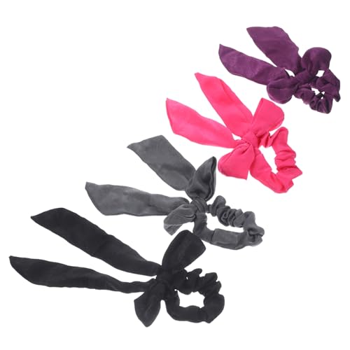 CIYODO 4 Teiliges Satin Haarband mit Schleifen Weiche Stoff Haargummis für Mädchen und Damen Stilvolle Ponytail Halter Vielseitige Haarschmuck Accessoires Geeignet von CIYODO