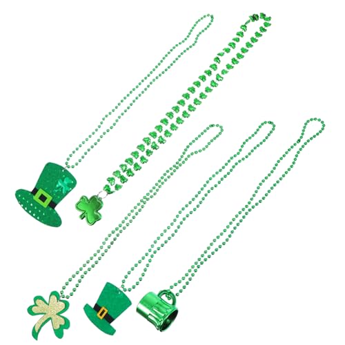 CIYODO 5 Stück Patrick's Day mit Kleeblatt Design Plastikperlen Deko für Feiertagsfeiern Zufälliger Stil Partygeschenk und Fotobooth Zubehör von CIYODO