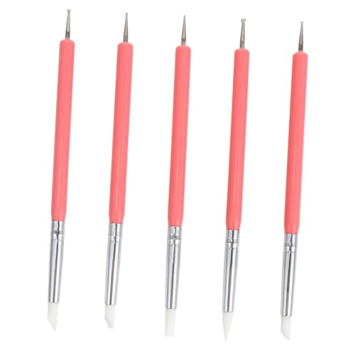 CIYODO 5 Stück Teiliges Doppelseitiges Nageldesign mit Silikon Dotting Pen und Malpinsel Professionelle Maniküre Pinsel für Natürliche und Künstliche Nägel für Nagelstudios und von CIYODO