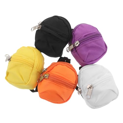 CIYODO 5 Stück Teiliges Mini Schlüsselanhänger Miniatur-Rucksack Reißverschluss-münzgeldbörse Funktionalem Schlüsselanhänger für Mädchen Jungen Tragbarer Kleiner Geldbeutel in Schwarz von CIYODO