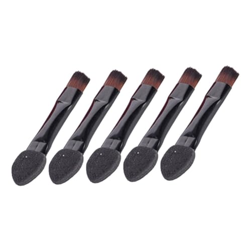 CIYODO 50 Stück Doppelseitiger Lidschattenpinsel Weicher Schaumstoff Applikator Langlebig Sanft zur Haut zum Verblenden von Augen Make Up für Frauen und Mädchen Tragbar Schwarz von CIYODO
