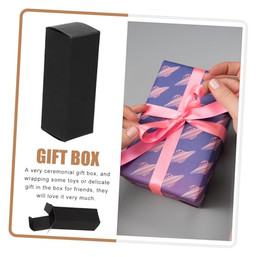 CIYODO 50 Stück Lippenstift Verpackungsbox aus Schwarzem Karton Stabile Papier Geschenkbox für Kosmetik Handliche Lipstick Verpackung für Partys und Ätherische Öle von CIYODO