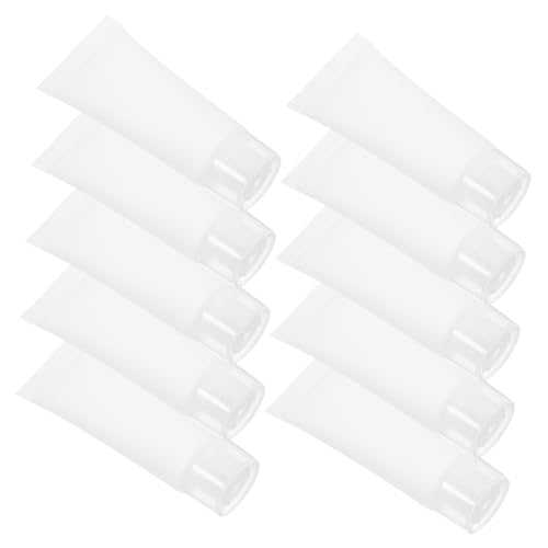 CIYODO 50 Stück Reisegröße Kosmetiktuben Nachfüllbare Weiche Squeeze Tuben mit Schraubverschluss Auslaufsichere Transparente Reiseflaschen für Handcreme Lotion Zahnpasta zum Befüllen und von CIYODO