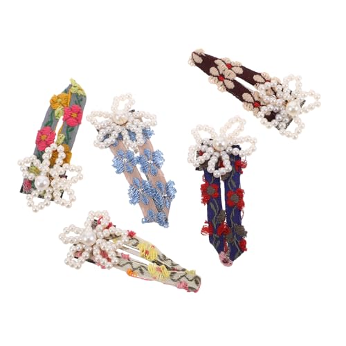 CIYODO 5stücke Blumen Haarspange Mit Kunstperlen Haarspangen Für Frauen Und Mädchen Haarschmuck Für Verschiedene Frisuren Und Anlässe von CIYODO