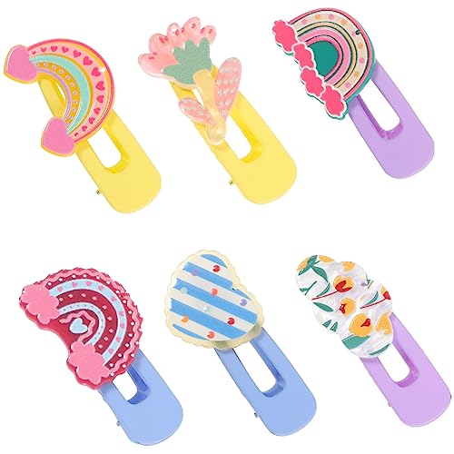 CIYODO 6 Stck Teiliges Bunte Haarklammern Mädchen Niedliche Blüten und Regenbogen Designs Leichte Kunststoff Haarspangen Haarschmuck für Farbenfrohe Haarclips für Alltag und Festtage CIYODO 6 Stck Teiliges Bunte Haarklammern Mädchen Niedliche Blüten und Regenbogen Designs Leichte Kunststoff Haarspangen Haarschmuck für Farbenfrohe Haarclips für Alltag und Festtage von CIYODO