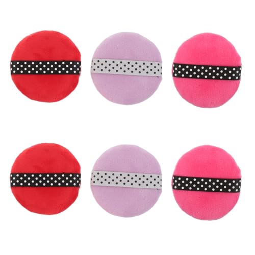 CIYODO 6 Stück Große Extra Weiche Runde Make Up Puderpuffs für Lose und Gepresste Puder Waschbare Wiederverwendbare Kosmetik Applikatoren für Frauen und Mädchen von CIYODO