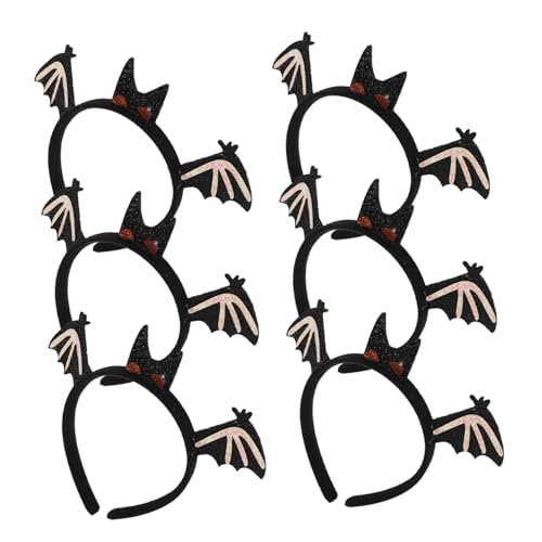 CIYODO 6 Stück Halloween Haarband mit Fledermausflügeln Weiches Leichtes Kostüm Haarreif Festliches Accessoire für Party und Verkleidung Bequemes Hautfreundliches Material für von CIYODO