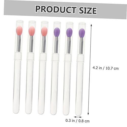 CIYODO 6 Stück Silikon Lippenpinsel mit Kappen Tragbarer Lippenmasken Präziser Lipgloss und Lidschatten Pinsel Hautfreundlich Wiederverwendbar für Profi und Zuhause von CIYODO