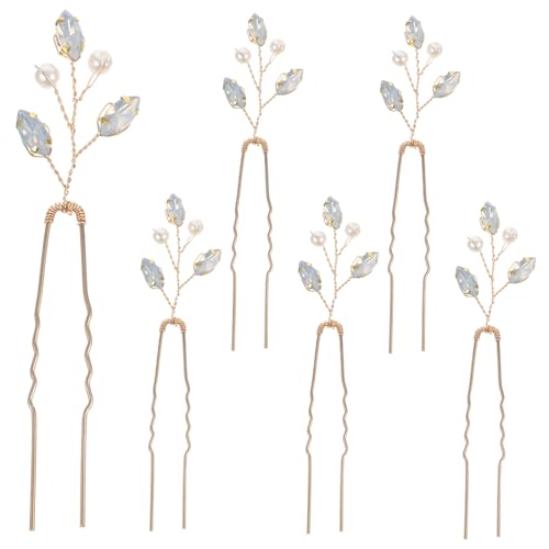 CIYODO 6 Stück Teiliges Braut Haarschmuck U förmige Strass Haarspangen Hochzeits Haarnadeln für Damen Elegant Leichter Haarschmuck für Braut und Festliche Anlässe von CIYODO