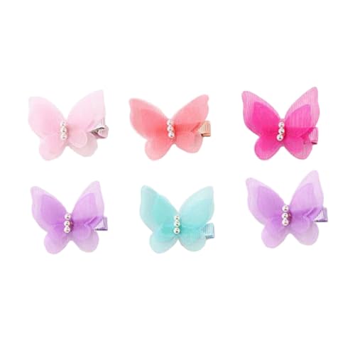 CIYODO 6 Stück Teiliges Chiffon Haarspangen mit Perlen Schleife für Mädchen Kreative Haarschmuck Clips Eleganter Kopfschmuck für Festliche Anlässe von CIYODO