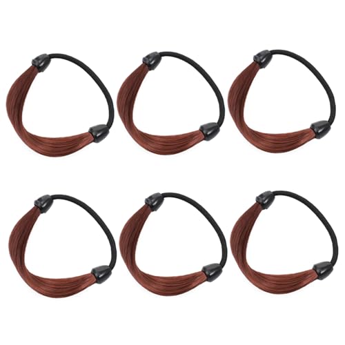 CIYODO 6 Stück Teiliges Elastische Haargummis für Pferdeschwanz Strapazierfähige Bequeme Haarbänder in Weinrot Realistische Optik für Damen und Mädchen Modischer Haarschmuck von CIYODO