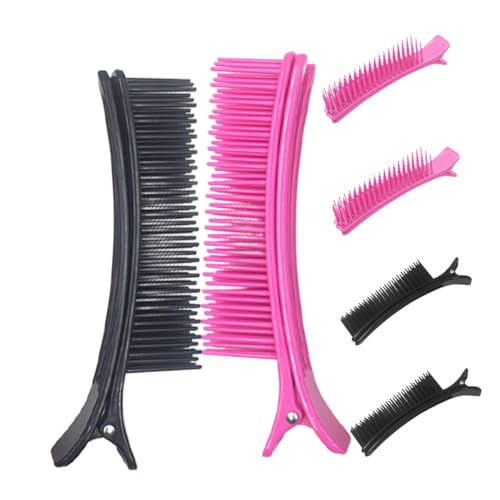 CIYODO 6 Stück Teiliges Haar-sectioning-clips für Frauen Professionelle Salon-haarklammern für Präzises Styling Haarschneiden Färben und Frisieren Sanfte Fixierung für Haartypen Schwarz von CIYODO