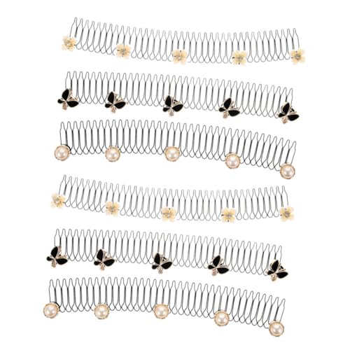 CIYODO 6 Stück Teiliges Haarkamm Stecken Unsichtbare Haarclips Leichter Haarfixierer für Dünnes Lockiges und Dickes Haar Geeignet für Styling Make up und Spa bei Frauen von CIYODO