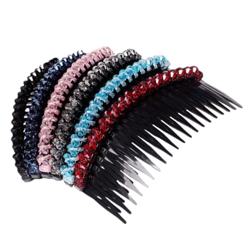CIYODO 6 Stück Teiliges Modische Kristall haarkämme mit Eingearbeitetem Schmuck Haarnadeln für Damen Mittelgroß Farblich Sortiert Eleganter Haarschmuck für Hochzeit Party Zufällige Farbe von CIYODO