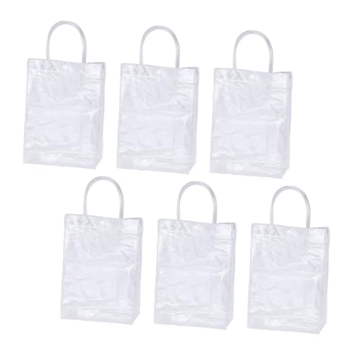 CIYODO 6 Stück Transparente PVC Geschenkbeutel mit Griffen Wiederverwendbar Praktische Tragetaschen für Party Weihnachten Geschenkverpackung von CIYODO