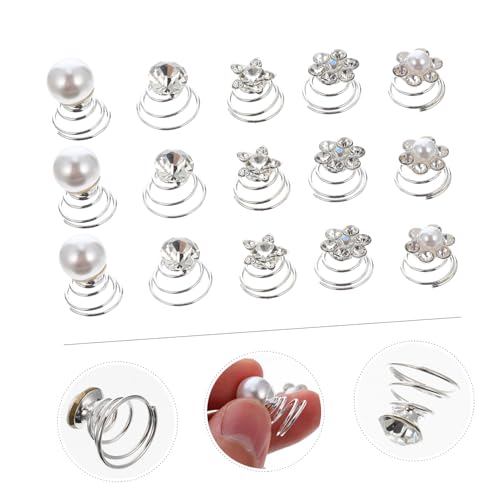 CIYODO 60 Stück Teiliges Spiralförmige Haarnadeln mit Perlen und Strass Langlebige Spiral Haarspangen für Frauen Bräute und Mädchen Einfach zu Verwenden als Haarschmuck für Hochzeit und von CIYODO