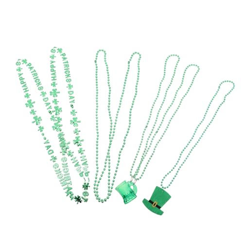 CIYODO 7 Stück Kleeblatt Halskette Teiliges für Patrick's Day Partyzubehör Dekorative Plastikperlenkette mit Verschiedenen Stilen für Erwachsene und Festliche Anlässe CIYODO 7 Stück Kleeblatt Halskette Teiliges für Patrick's Day Partyzubehör Dekorative Plastikperlenkette mit Verschiedenen Stilen für Erwachsene und Festliche Anlässe von CIYODO