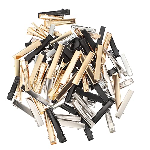 CIYODO 90 Stück Teiliges Metall Haarklammern Alligator Entenschnabel Haarspangen Rutschfest Leicht und Langlebig Vielseitig für Damen Mädchen und Diy Haarstyling Schwarz Gold Stahlfarben von CIYODO