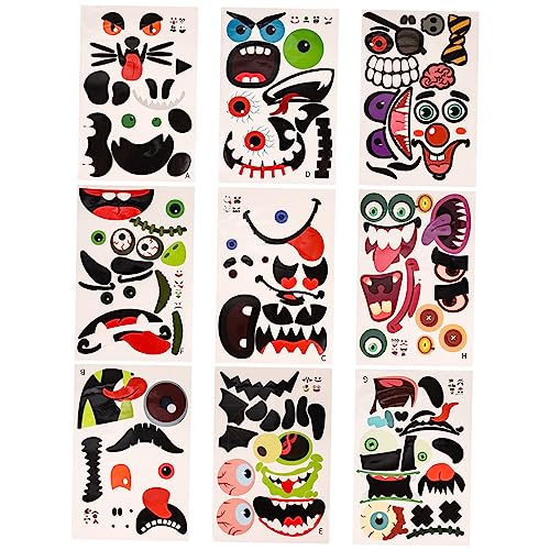 CIYODO 9blätter Selbstklebende Kürbis Aufkleber Für Halloween Deko Lustige Gesichter Und Designs Für Partys Perfektes Zubehör Für Ihre Halloween Feier CIYODO 9blätter Selbstklebende Kürbis Aufkleber Für Halloween Deko Lustige Gesichter Und Designs Für Partys Perfektes Zubehör Für Ihre Halloween Feier von CIYODO