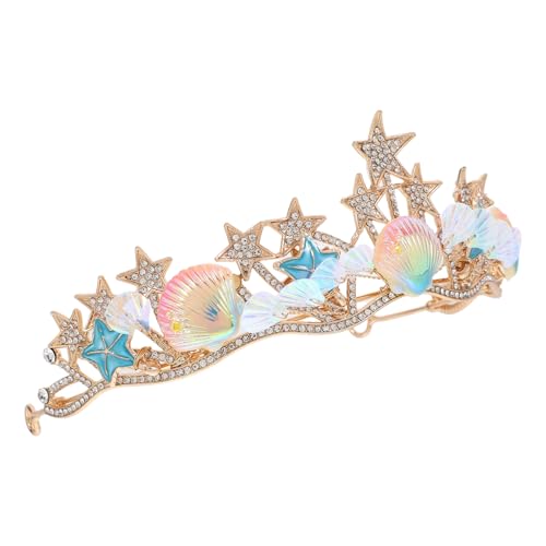 CIYODO Barock Meerjungfrau Muschel Krone Haarschmuck Prinzessin Tiara Haarclip für Party Hochzeit Bankett Zubehör von CIYODO