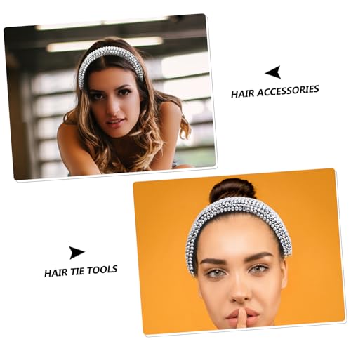 CIYODO Barock Stirnband Damen Glänzend mit Breiter Krempe Voll mit Funkelnden Strasssteinen Besetzt Extra Dickes Milchseiden Haaraccessoire Fest Sitzendes Braut Haarteil für Festliche von CIYODO