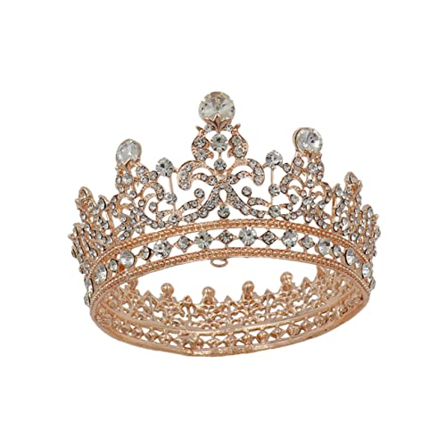 CIYODO Barocke Strass Tiara Damen Haarschmuck mit Kristallbesatz Leichtes Legierungs Design Brautschmuck für Hochzeit Party und Festliche Anlässe Vintage Stil Runde Form von CIYODO