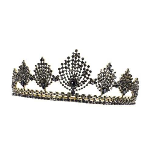 CIYODO Barockstil Retro Strasskrone Damen Vintage Halbrund Elegante Tiara Haarschmuck für Hochzeit Party Braut und Festlichkeiten von CIYODO