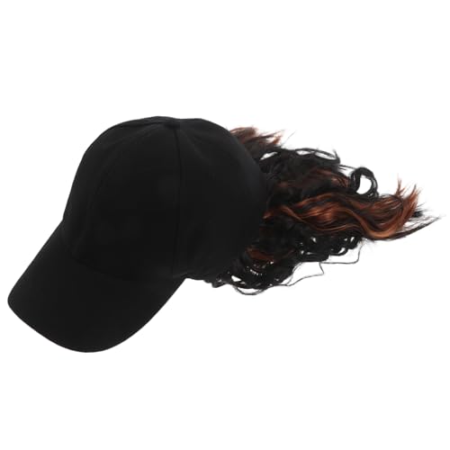 CIYODO Baseballcap mit Angefügter Kurzhaar-perücke für Damen Stylische Bob Locken Synthetische Haarverlängerung Pflegeleicht Natürlicher Look Modische Mütze für Alltag und Outdoor von CIYODO