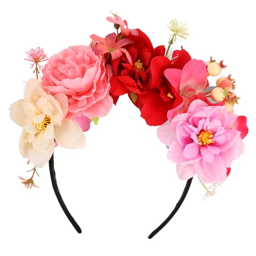 CIYODO Blumenkranz Für Damen Mit Kunstblume Lebendiges Stirnband Mit Blumendekoration Für Partys Und Hochzeiten von CIYODO