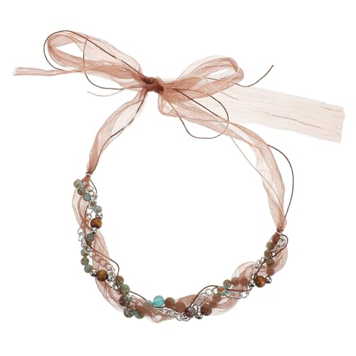 CIYODO Boho Style Spitzen Taillenkette mit Natürlichen und Vintage Mesh Vielseitig als Gürtel oder Halskette Tragbar Geflochtenem Haarband für Damenkleider und Casual Outfits von CIYODO