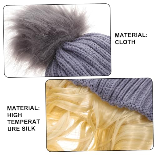 CIYODO Damen Beanie mit Angesetztem Lockigem Haar Weiche Realistische Perücke aus Hocherhitzbarem Material Warme Stylische Strickmütze für Herbst und Winter Vielseitig für Alltag und von CIYODO